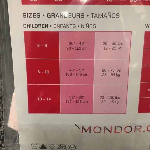 Mondor Ultra Soft Footed Pink Tights girls sz 6-10 - Picture 5 of 9